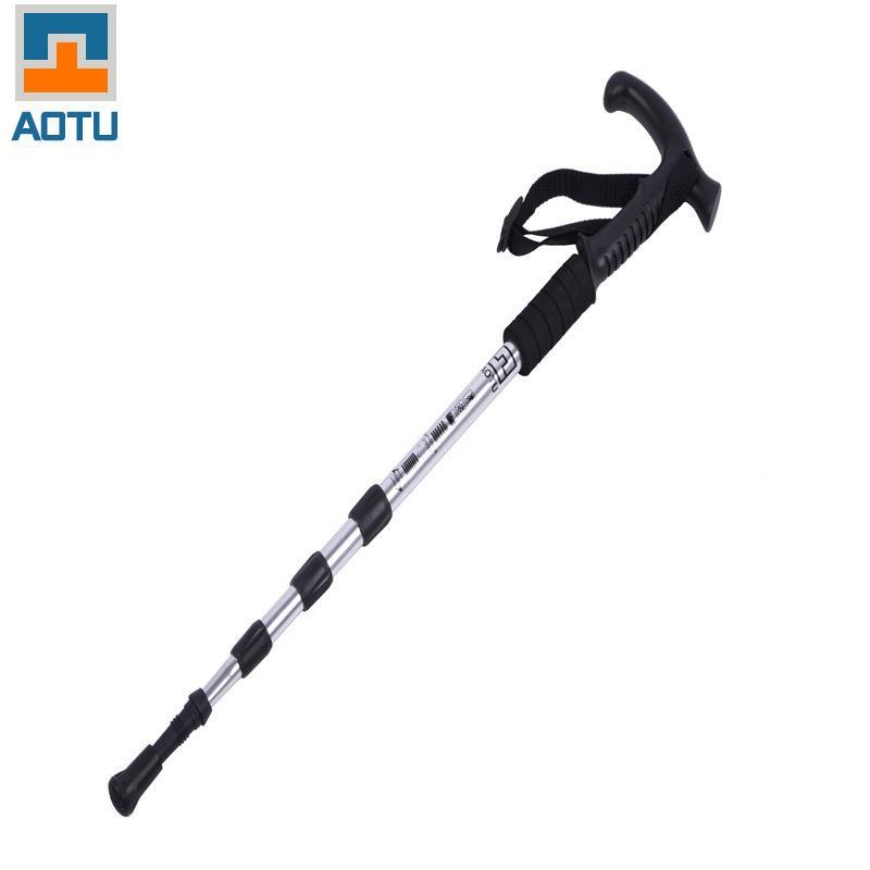 Aotu Hiking Walking Trekking Trail Poles Ultralight 4-Section Adjustable Canes-Mamba Scooter-red-Bargain Bait Box