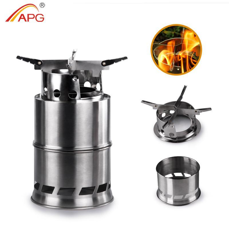 Apg Folding Wood Gasifier Stainless Steel Solidified Alcohol Stove Backpacking-APG Official Store-Bargain Bait Box