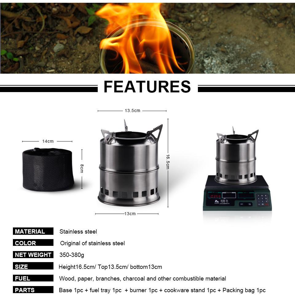 Apg Outdoor Wood Gas Wood-Burning Stove Portable Folding Firewood Stove-APG Official Store-Bargain Bait Box