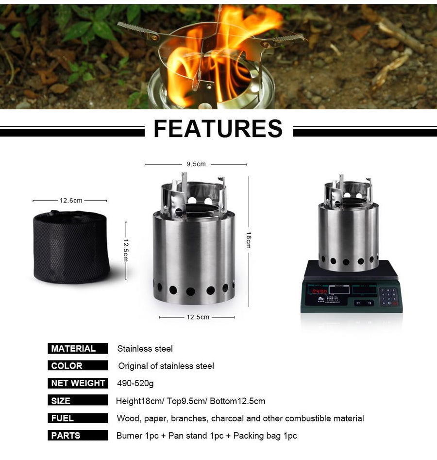 Apg Portable Wood Camp Stove Foldable Solidified Alcohol Burners Backpacking-APG Official Store-Bargain Bait Box