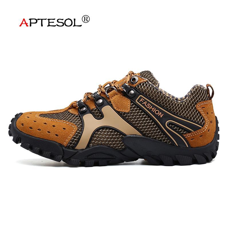 Aptesol Men&#39;S Outdoor Hiking Shoes Breathable Summer Climbing Mountain-APTESOL Official Store-Brown-6.5-Bargain Bait Box