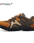 Aptesol Men'S Outdoor Hiking Shoes Breathable Summer Climbing Mountain-APTESOL Official Store-Brown-6.5-Bargain Bait Box