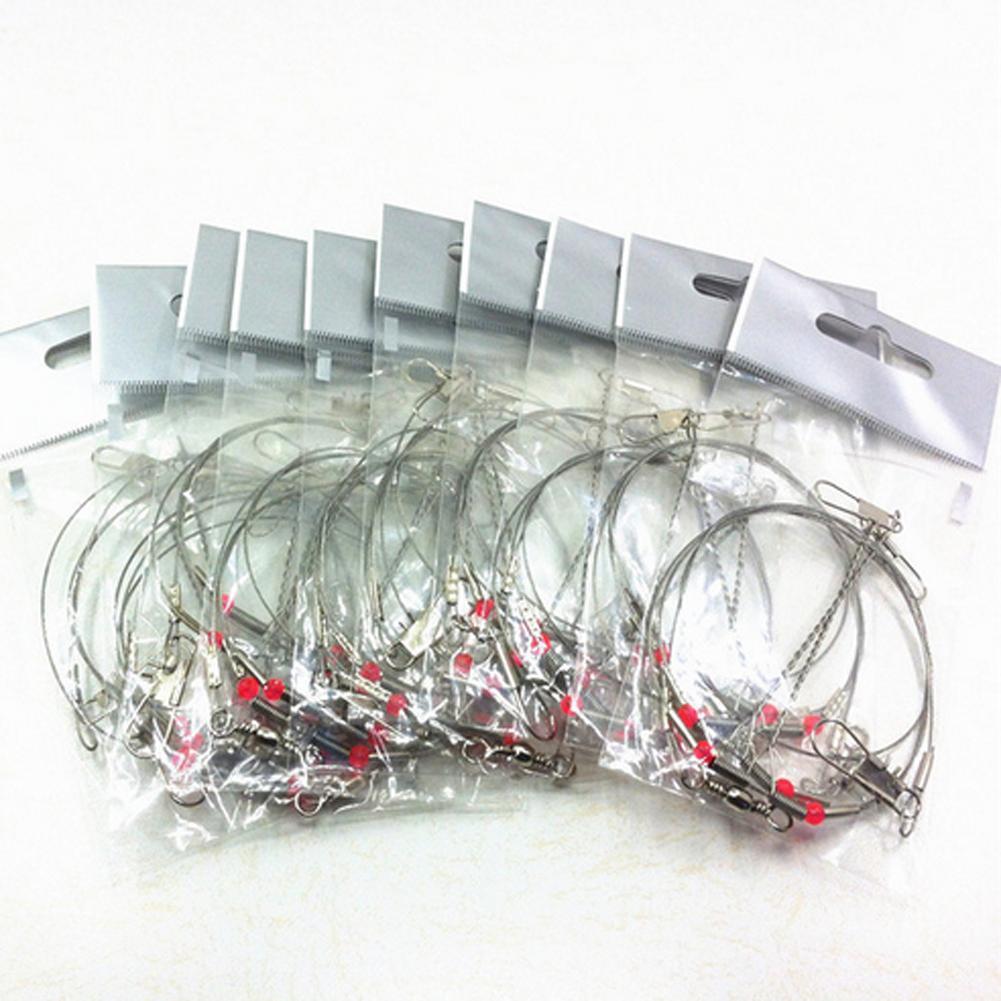 Arms Stainless Steel Fishing Wire Fishing Leader Arms With Rigs Swivels Snap-Islandshop-10PCS-Bargain Bait Box