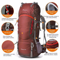 Arrival Large-Capacity Long-Haul Backpacks Professional Climbing Bags-MOUNTAINTOP Packs Outdoor Flagship Store-Blue-Bargain Bait Box
