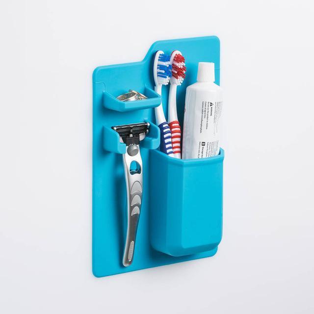 Arrivals Silicone Bathroom Organizer Mighty Toothbrush Holder Silicone-Tactical Priorplus Store-Blue-Bargain Bait Box