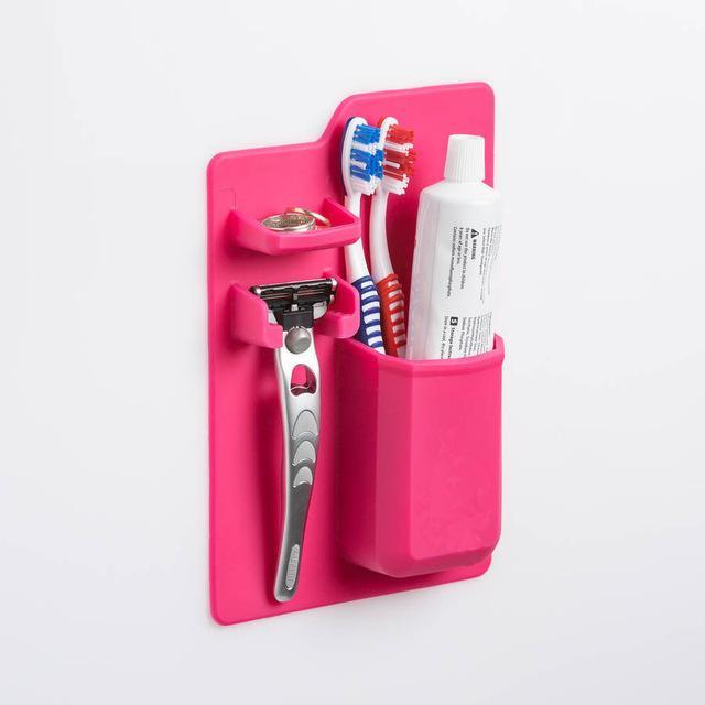 Arrivals Silicone Bathroom Organizer Mighty Toothbrush Holder Silicone-Tactical Priorplus Store-Red-Bargain Bait Box