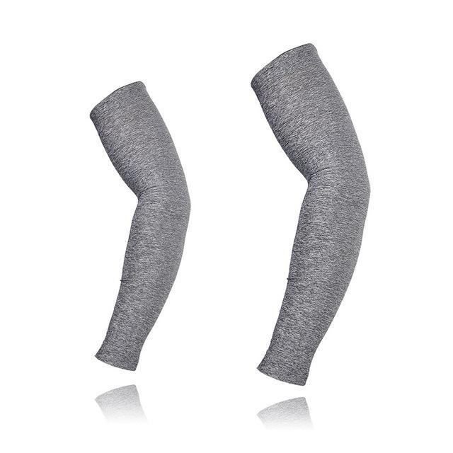 Arsuxeo Compression Sleeves Arm Warmer Running Sleeves Cycling Sun Uv Protection-AirssonOfficial Store-Grey-S-Bargain Bait Box