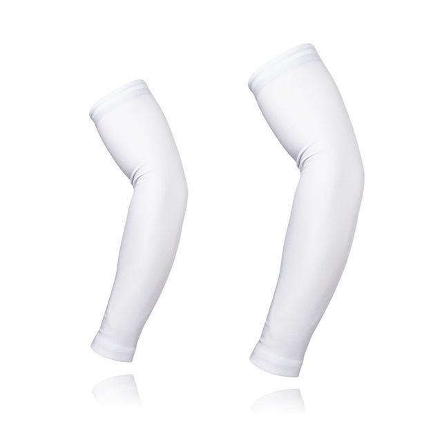 Arsuxeo Compression Sleeves Arm Warmer Running Sleeves Cycling Sun Uv Protection-AirssonOfficial Store-White-S-Bargain Bait Box
