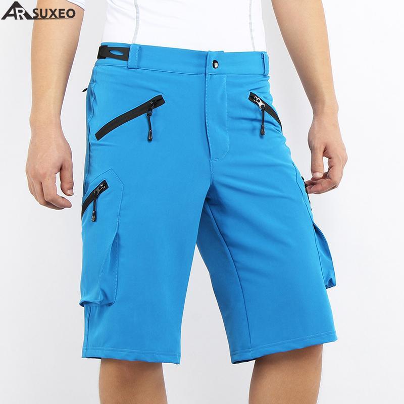 Arsuxeo Mens Outdoor Sports Cycling Shorts Downhill Mtb Pockets Shorts-ARSUXEO Official Store-1705 black-S-Bargain Bait Box