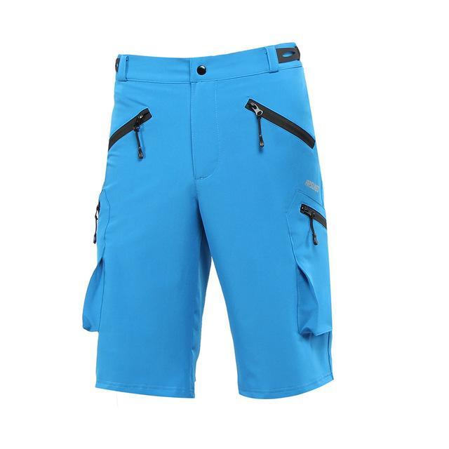 Arsuxeo Mens Outdoor Sports Cycling Shorts Downhill Mtb Pockets Shorts-ARSUXEO Official Store-1705 blue-S-Bargain Bait Box