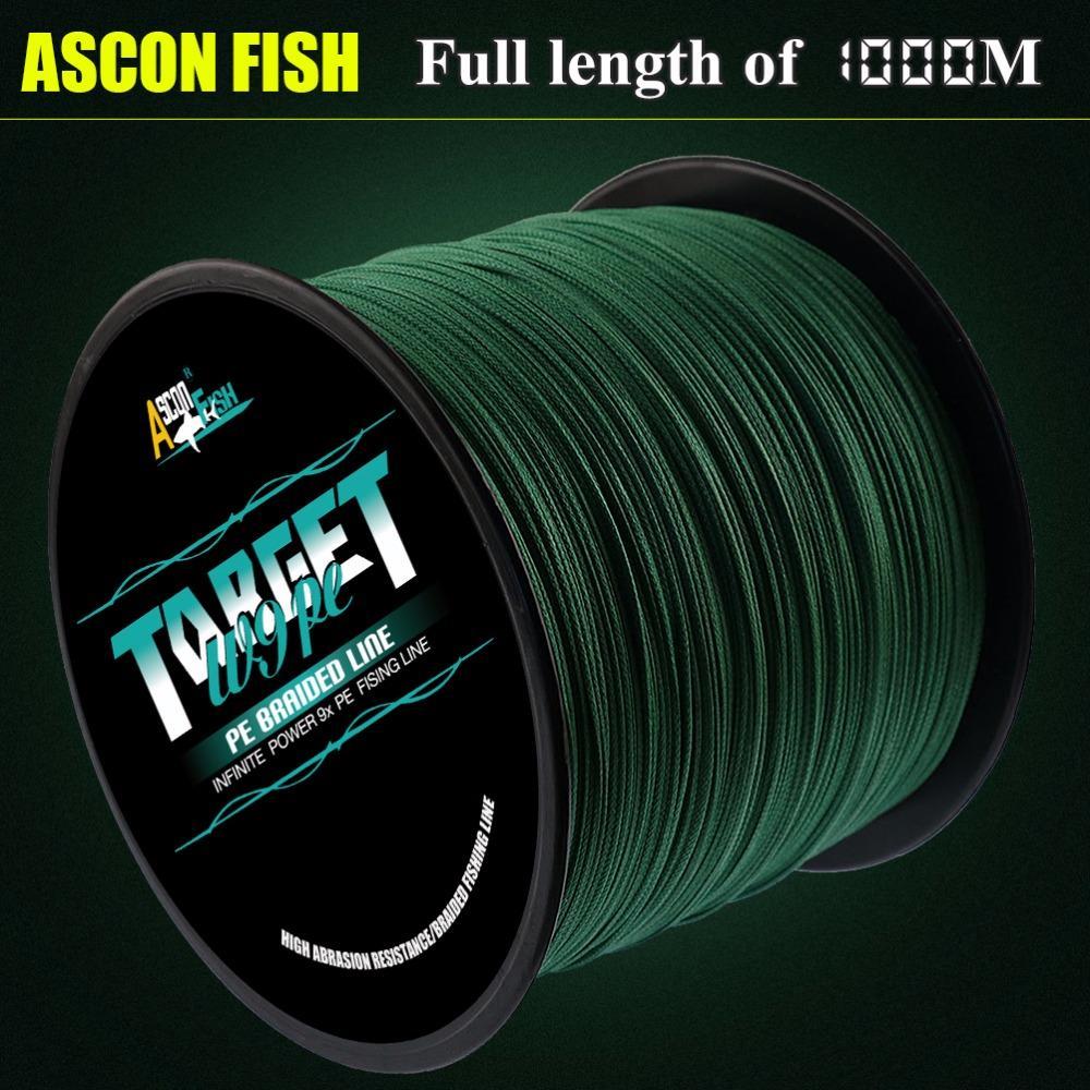 Ascon Fish 9 Strands Multifilament Fishing Line 1000M 9 Braid