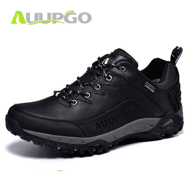 Auupgo Men&#39;S Waterproof Hiking Shoes Leather Trekking Boots Climbing Backpacking-Fun Outdoor Goods Store-black-39-Bargain Bait Box