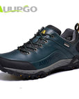 Auupgo Men'S Waterproof Hiking Shoes Leather Trekking Boots Climbing Backpacking-Fun Outdoor Goods Store-blue-39-Bargain Bait Box