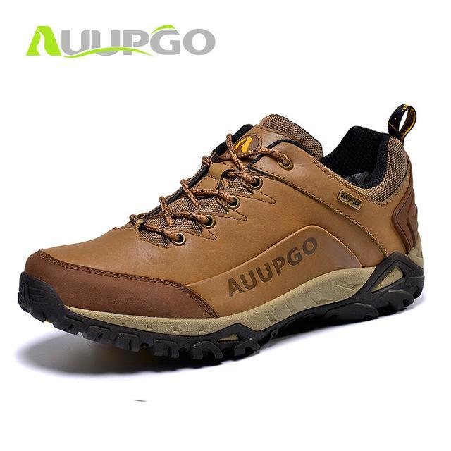 Auupgo Men&#39;S Waterproof Hiking Shoes Leather Trekking Boots Climbing Backpacking-Fun Outdoor Goods Store-brown-39-Bargain Bait Box