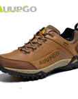 Auupgo Men'S Waterproof Hiking Shoes Leather Trekking Boots Climbing Backpacking-Fun Outdoor Goods Store-brown-39-Bargain Bait Box