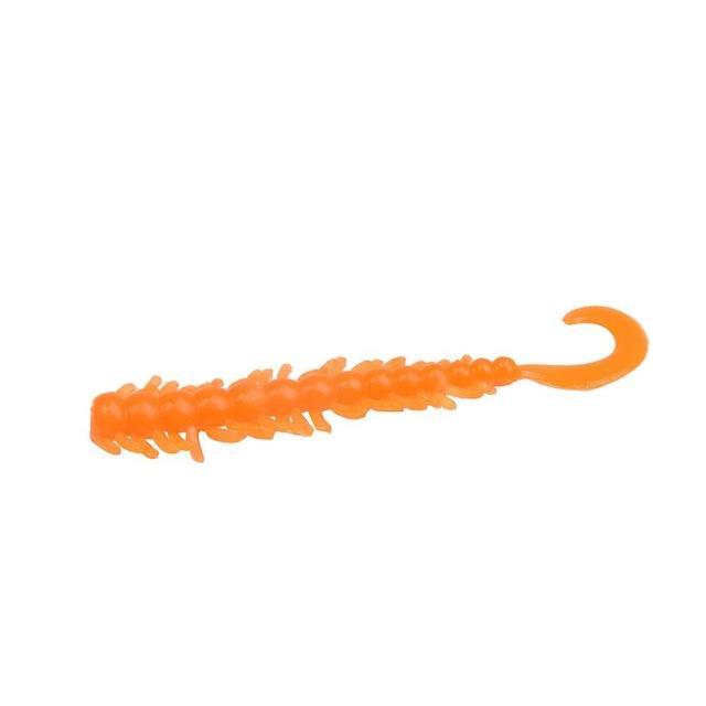 Basslegend - Fishing Super Soft Silicone Grub Worm Bass Pike Trout Lure Swimbait-BassLegend Official Store-Orange-Bargain Bait Box