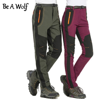 Be A Wolf Outdoor Warm Hiking Pants Men Sport Suit Winter Fishing Climbing-Be A Wolf Official Store-MEN-Army green-S-Bargain Bait Box