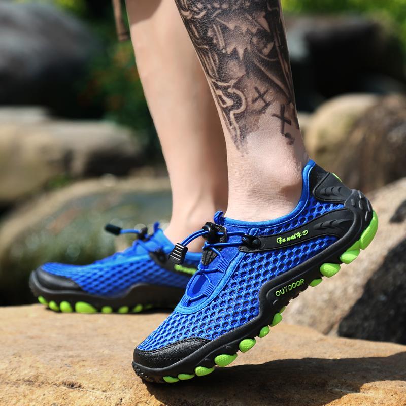 Beiweite Men'S Summer Water Hiking Shoes Anti-Skid Breathable Trail Walking-beiweite Official Store-Blue-6.5-Bargain Bait Box