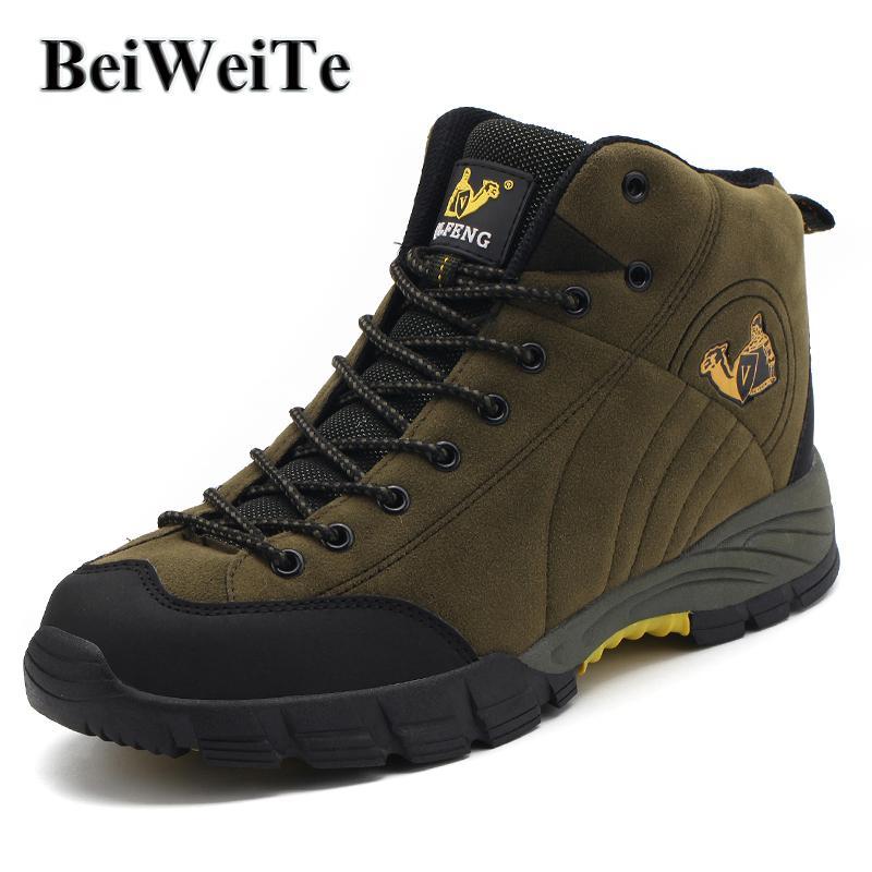 Beiweite Winter Mens Trail Hiking Boots Camel Outdoor Shoes For Men Antiskid-beiweite Official Store-Brown-6.5-Bargain Bait Box