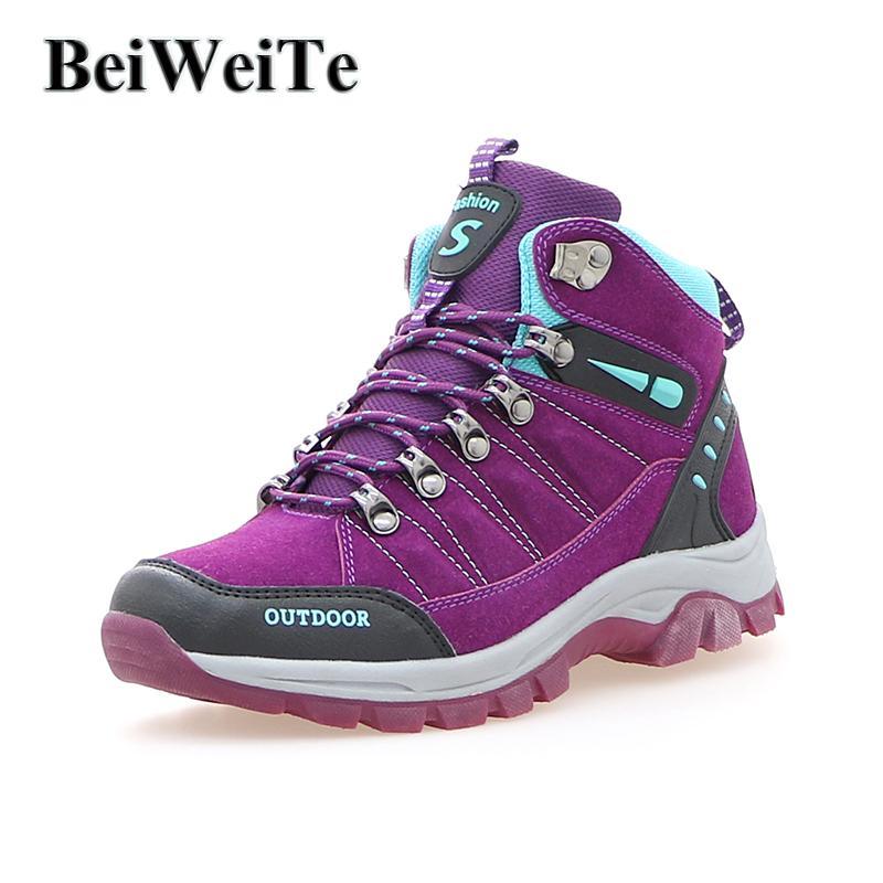 Beiweite Winter Women Trail Hiking Ankle Boots Spring Walking Outdoor Shoes High-beiweite Official Store-Black-5-Bargain Bait Box