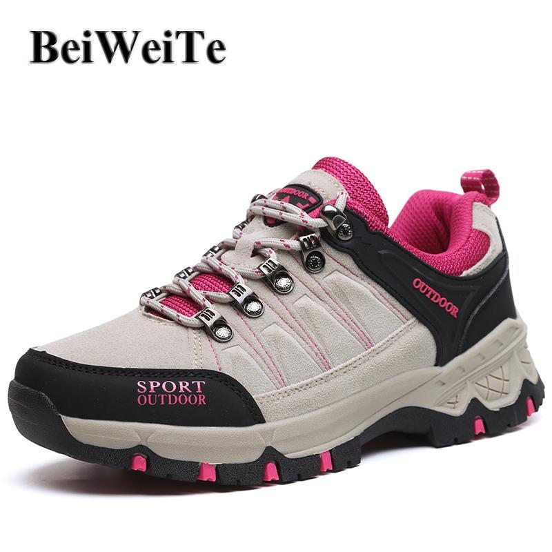 Beiweite Women Spring Hiking Shoes Anti-Collision Trail Walking Sneakers For-beiweite Official Store-Gray-5-Bargain Bait Box