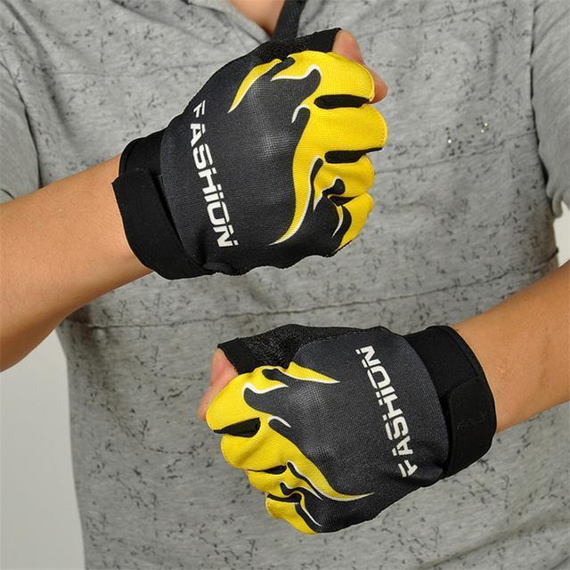 Bicycle Gloves Sports Bicycle Cycling Biking Hiking Gel Half Finger-Healthy Lifestyle Store-Yellow-Bargain Bait Box