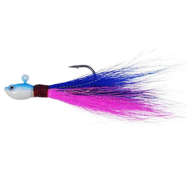 Big Game Fishing Lures 3D Eyes Bucktail Jig For Saltwater Fishing Lure-Quick Jeffrey Game Fishing Tackle-1 pieces blue-7 G-Bargain Bait Box