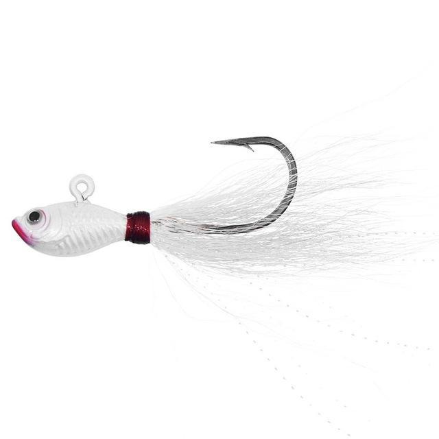 Big Game Fishing Lures 3D Eyes Bucktail Jig For Saltwater Fishing Lure-Quick Jeffrey Game Fishing Tackle-1 pieces white-7 G-Bargain Bait Box