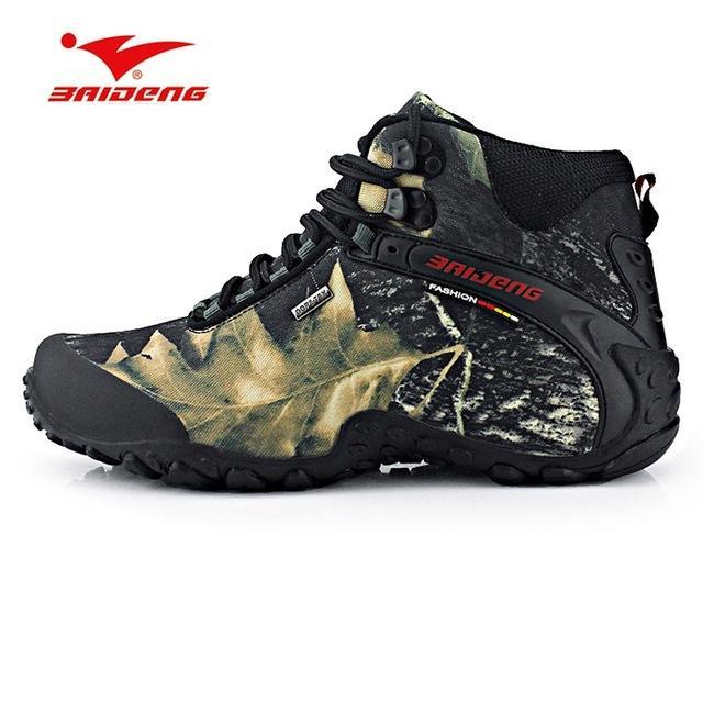 Big Size 40-46 Hiking Shoes Waterproof Camoufalge High-Cut Wide(C,D,W) Rubber-OuLan Shoe Store-Grey-7-Bargain Bait Box