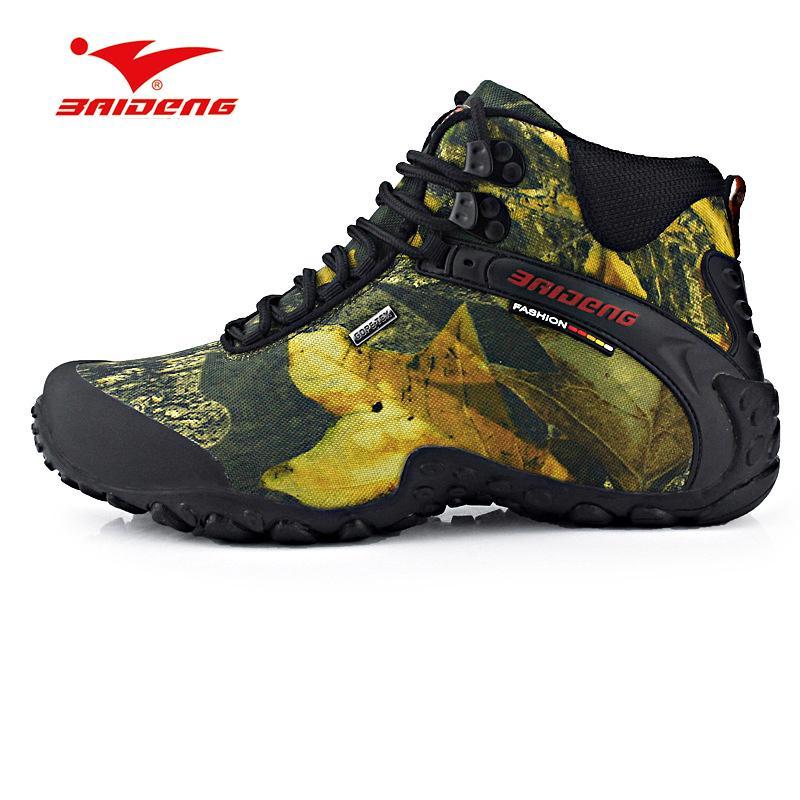 Big Size 40-46 Hiking Shoes Waterproof Camoufalge High-Cut Wide(C,D,W) Rubber-OuLan Shoe Store-Khaki-7-Bargain Bait Box