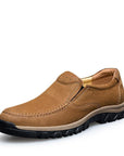 Big Size Men Hiking Shoes Leather Slip On Mountain Climbing Sneakers For-mi ren Store-ka qi-5-Bargain Bait Box