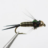 Bimoo 10Pcs 12# Copper John Beadhead Nymphs Fly Fishing Lure-Bimoo Fishing Tackle Store-GoldSilver Wire-Bargain Bait Box