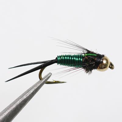 Bimoo 10Pcs 12# Copper John Beadhead Nymphs Fly Fishing Lure-Bimoo Fishing Tackle Store-Green Wire-Bargain Bait Box