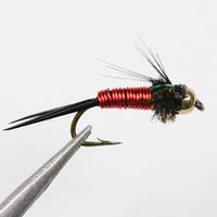 Bimoo 10Pcs 12# Copper John Beadhead Nymphs Fly Fishing Lure-Bimoo Fishing Tackle Store-Red Wire-Bargain Bait Box