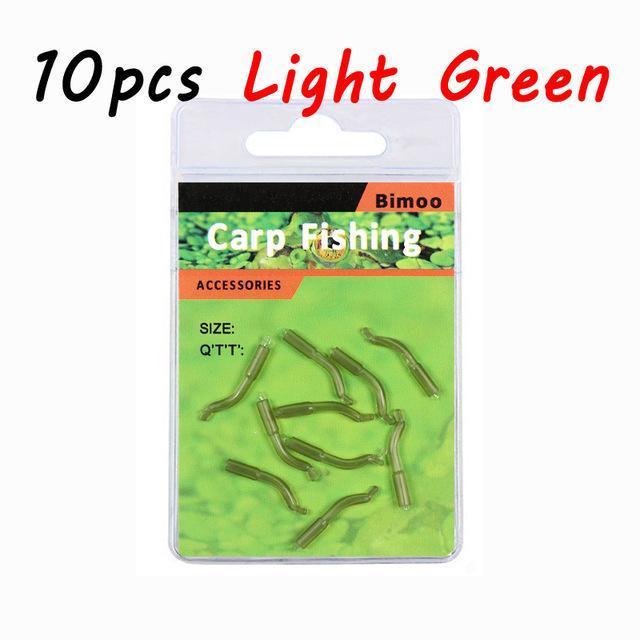 Bimoo 10Pcs Carp Fishing Accessories Rubber Hook Sleeve Line Aligner-Bimoo Fishing Tackle Store-10pcs in light green-Bargain Bait Box