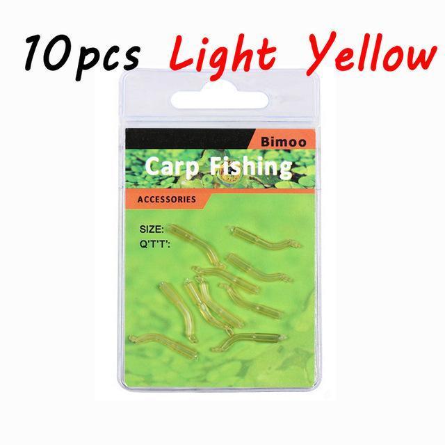 Bimoo 10Pcs Carp Fishing Accessories Rubber Hook Sleeve Line Aligner-Bimoo Fishing Tackle Store-10pcs in light yello-Bargain Bait Box