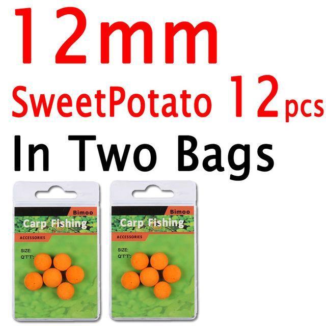 Bimoo 12Pcs 8Mm 10Mm 12Mm 14Mm Colored Pop Up Carp Fishing Boilies Flavoured-Bimoo Fishing Tackle Store-12mm Sweetpotato 12P-Bargain Bait Box