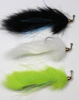 Bimoo 4Pcs Size 1/0 Bass Copper Beadhead Fly Fishing Streamers White-Flies-Bargain Bait Box-White 4PCS-Bargain Bait Box