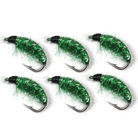 Bimoo 6Pcs #6 Trout Fishing Flies Scud Shrimps Scud Cezch Fly Fishing Fly Nymphs-Bimoo Fishing Tackle Store-Green-Bargain Bait Box