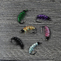 Bimoo 6Pcs #6 Trout Fishing Flies Scud Shrimps Scud Cezch Fly Fishing Fly Nymphs-Bimoo Fishing Tackle Store-Purple-Bargain Bait Box