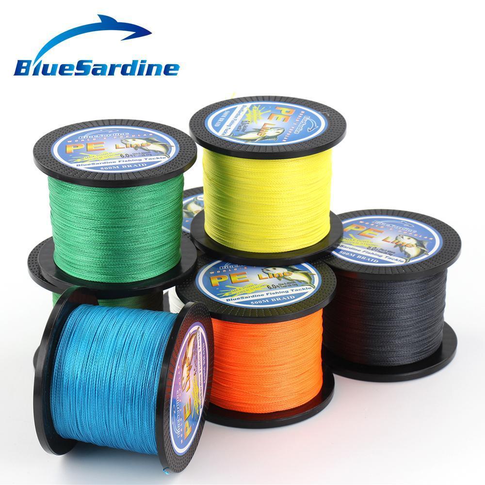 Bluesardine 500M Braided Fishing Line Multifilament Pe 4 Braid Fishing Wires-Blue Sardine-White-0.4-Bargain Bait Box
