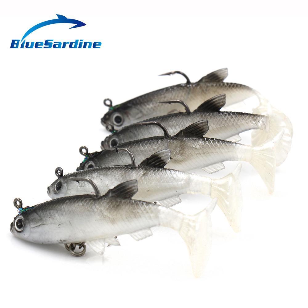 Bluesardine 5Pcs Soft Bait Fishing Lures Plastic Isca Artificial Soft Lures-Blue Sardine-Bargain Bait Box