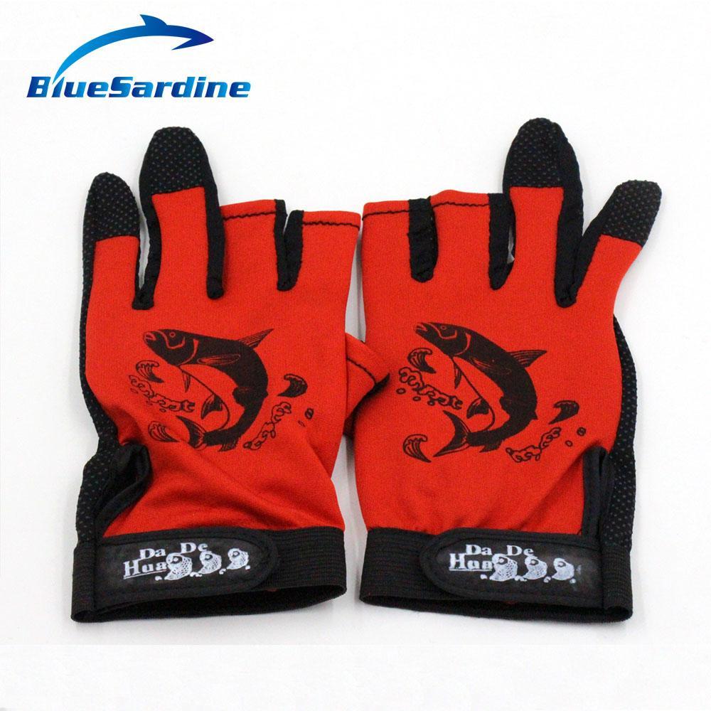 Bluesardine Fishing Gloves Anti Slip 3 Half Fingers Sport Skidproof Mesh-Gloves-Bargain Bait Box-Bargain Bait Box