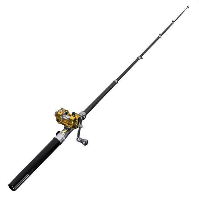 Bobing Mini Rod &amp; Reel Portable Pen Shape For Pocket Telescopic Fishing Pole Sea-Haofang Outdoor Store-Black-Bargain Bait Box