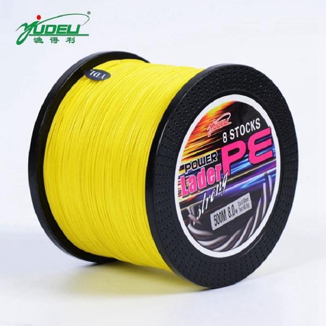 Bobing Ydl 500M 8 Strands Pe Braided Fishing Line Fishing Rope Wire String-Angler &amp; Cyclist&#39;s Store-Yellow-1.0-Bargain Bait Box