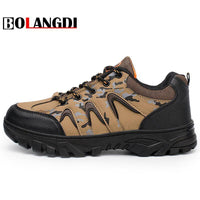 Bolangdi Men Waterproof Hiking Shoes Cushioning Antislip Climbing Shoes Trekking-BOLANGDI - Official Store-ArmyGreen-6.5-Bargain Bait Box