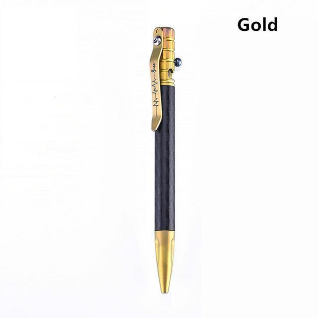 Bolt Titanium Alloy Defense Pen Carbon Fiber Pen Body Tactical Pen Multi-HA EDC Tools Store-Gold-Bargain Bait Box
