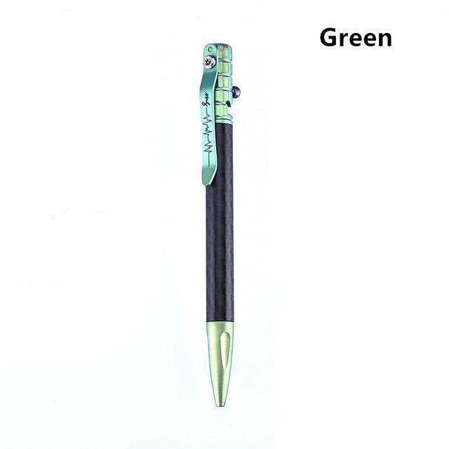 Bolt Titanium Alloy Defense Pen Carbon Fiber Pen Body Tactical Pen Multi-HA EDC Tools Store-Green-Bargain Bait Box