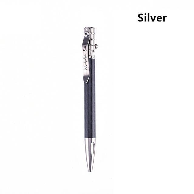 Bolt Titanium Alloy Defense Pen Carbon Fiber Pen Body Tactical Pen Multi-HA EDC Tools Store-Silver-Bargain Bait Box