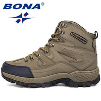 Bona Men Hiking Shoes Anti-Slip Outdoor Sport Shoes Walking Trekking Climbing-Bona official store-CAMEL-8-Bargain Bait Box